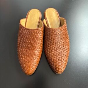Nisolo Ama Woven Leather Mules Size 8.5 Color Honey Camel Tan NISOLO Slides